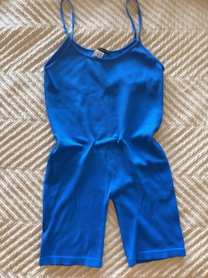 Zara onesie with biker shorts, blue, size M