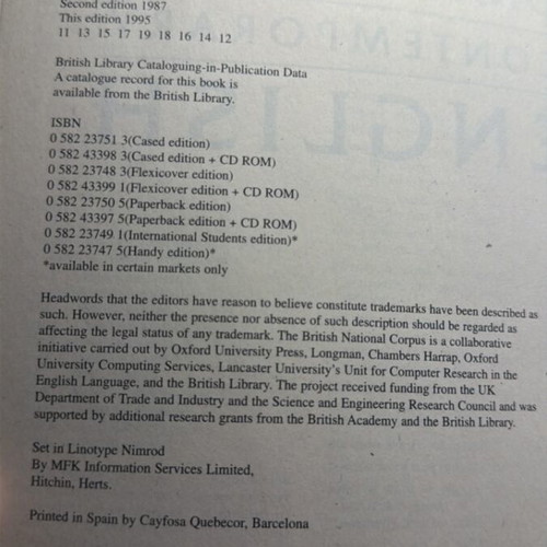 Longman Dictionary of Contemporary English, International Students Edition