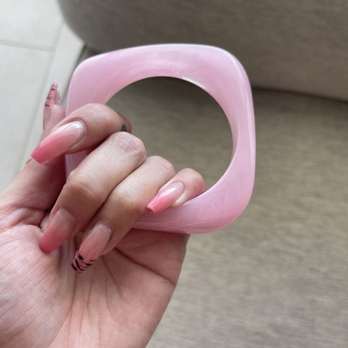 Acrylic Statement Bangle Bracelet light pink