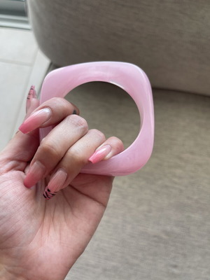 Acrylic Statement Bangle Bracelet light pink