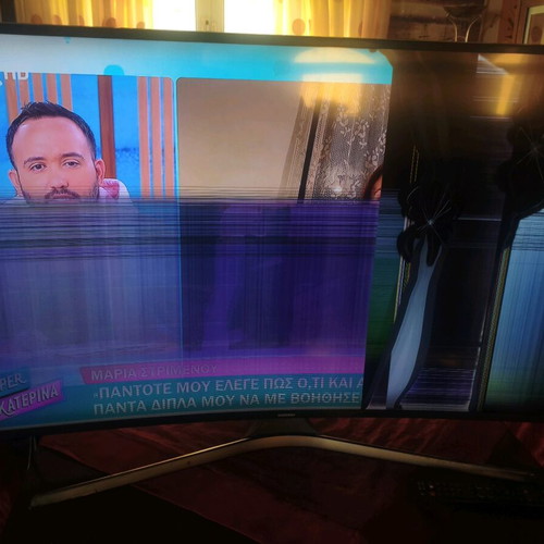 Samsung UE49KU6100W 49 UHD 4K Curved Smart TV Broken Panel for Parts