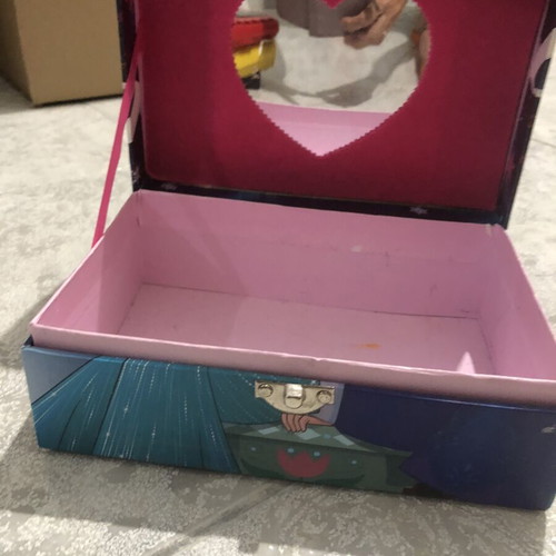 Disney Frozen jewelry box used, colorful, with Elsa and Anna