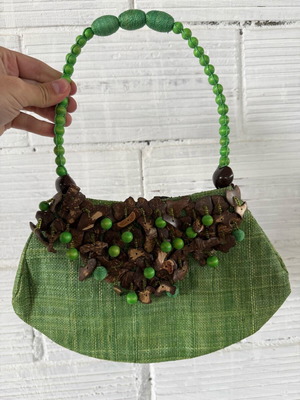 Handbag new, handmade, green