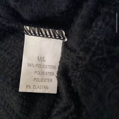 Velvet women's pants used, size L, black with pockets and elastic cuffs