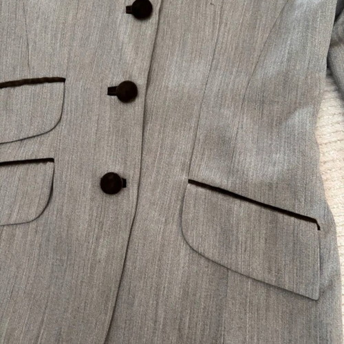 Vintage Nikki Bis wool linen blazer like new, grey and brown