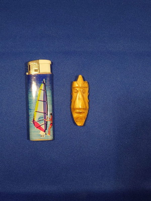 Vintage handmade carved African bone pendant 5cm ethnic mask shape