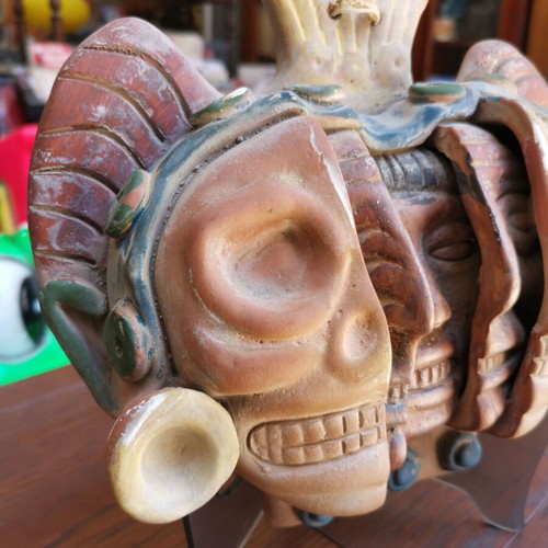 Ceramic mask used with three stages of human life Maya art