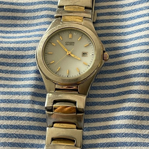 Citizen Eco-Drive wristwatch used, gold and silver