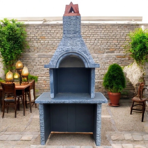 Emily Concrete Garden Barbecue Gray and White, New