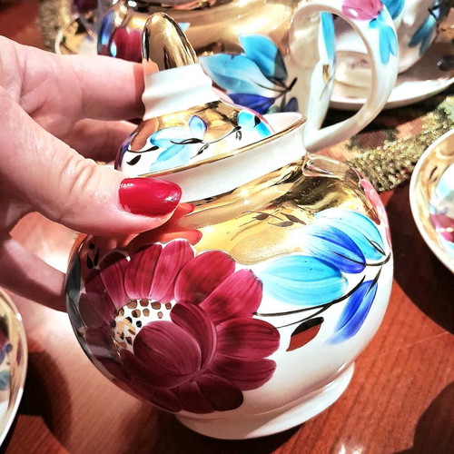 Σετ Τσαγιού Dulevo Porcelain Κόκκινη Παπαρούνα Vintage 1960-70 Καινούργιο