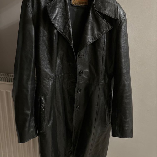 Leather women's jacket black, size M-L