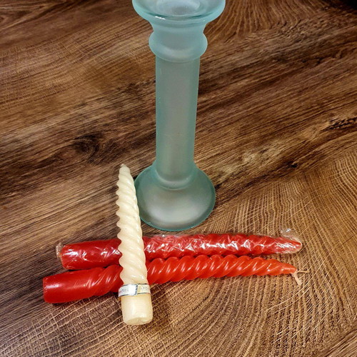 Christmas candles new, set of 3, red and white