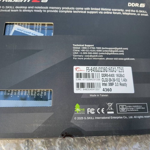 G.Skill Trident Z5 DDR5 32GB 6400MHz RAM new sealed