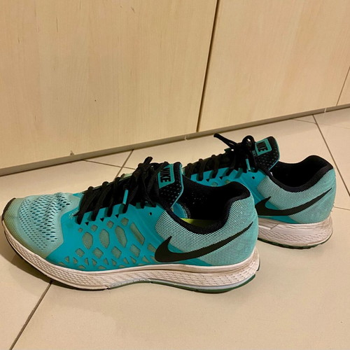 Nike Zoom Pegasus used running training shoes size 45 turquoise