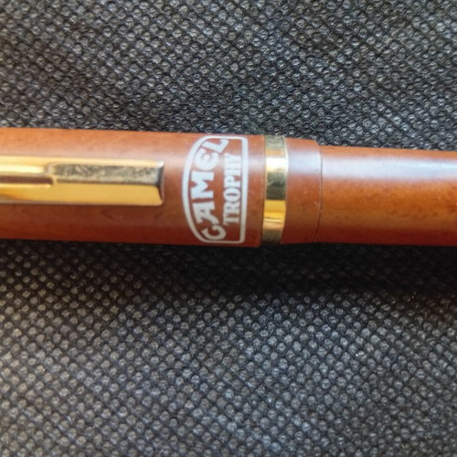 Camel Trophy pen set used vintage with wood-like case