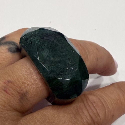 Moss Agate Ring new, handmade from natural solid stone