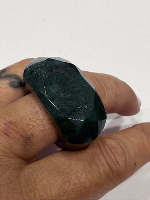 Moss Agate Ring new, handmade from natural solid stone