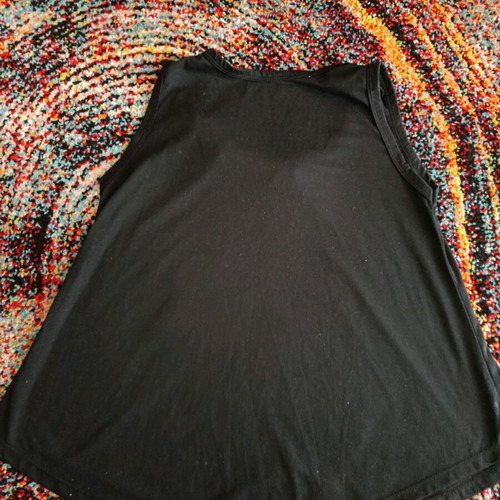 Cotton summer blouse with embroidered flowers used, one size, black