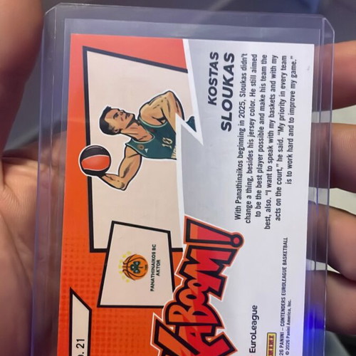 Kostas Sloukas Kaboom SSP 2025-26 EuroLeague Panini card like new