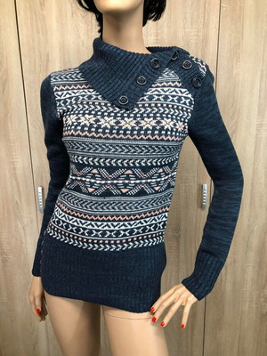 Πουλοβερ BLIND DATE καινούργιο, μέγεθος S, μπλε πολύχρωμο