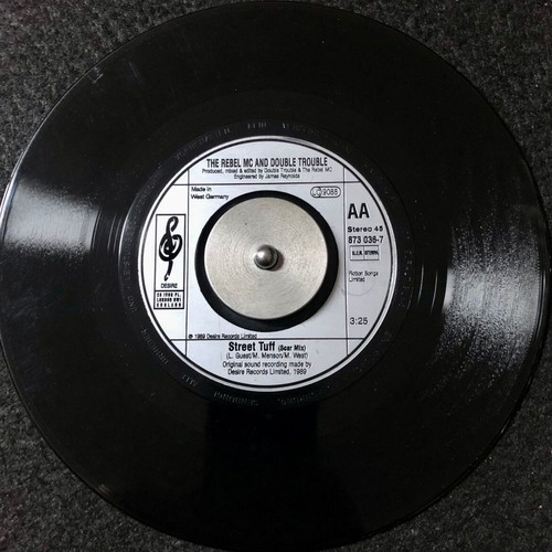 Street Tuff 7" vinyl single by Rebel MC And Double Trouble used, Hip-Hop