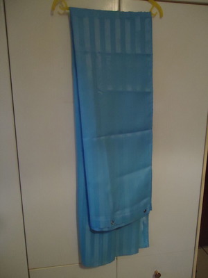 Bathroom curtain new, blue with stripes, soft fabric