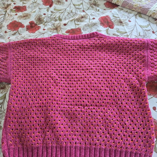 Benetton Sweater like new, pink and orange