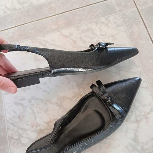 Women's slingback ballerinas black size 37.5 like new