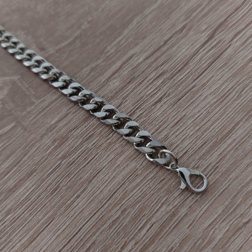 Men's iron chain bracelet Pancerka design like new, silver