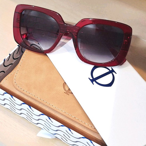 Faos Rhodes sunglasses new, burgundy acetate