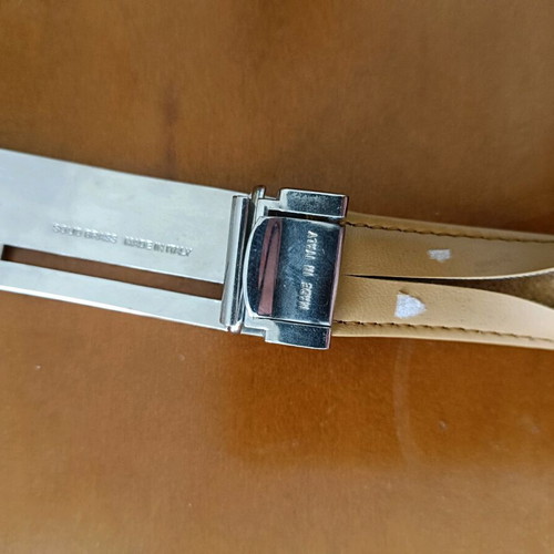 Brown Italian belt used, adjustable with silver buckle