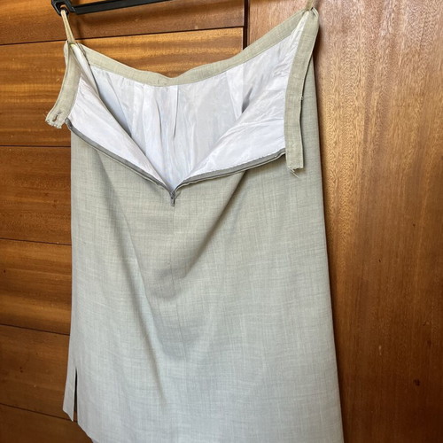 Gray skirt with blue side buttons used, medium to large
