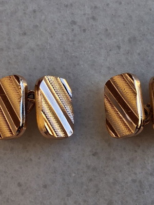 Cufflinks vintage 1970 used, gold color