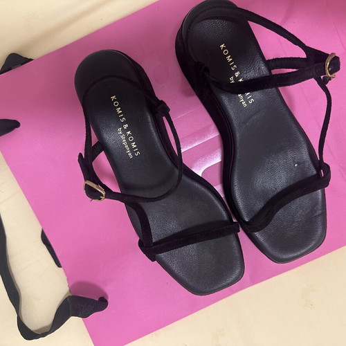 Komis & Komis by Stepanyan leather platform sandals used, size 37, black