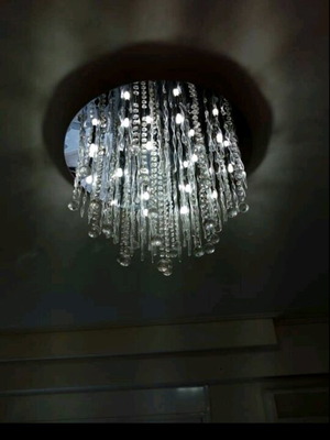 Crystal ceiling lights, set of 2, large and small