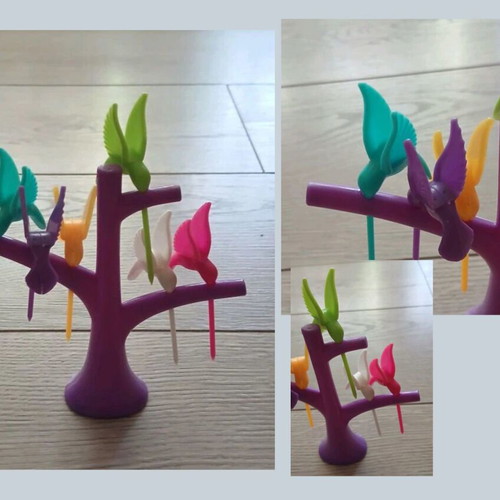 Bird-shaped cocktail picks like new, plastic decoration