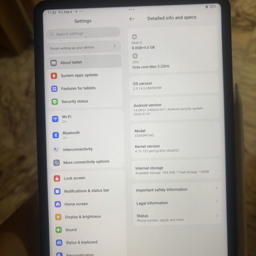 Xiaomi Pad 6 tablet like new with pen and accessories