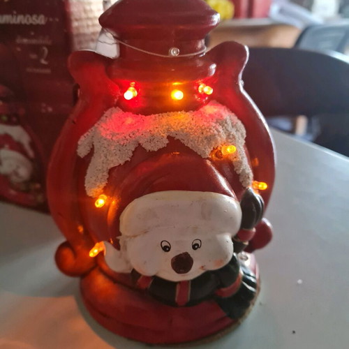 Santa Claus ceramic lantern new, large size, Christmas decoration