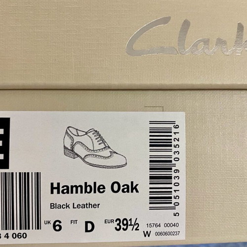 Clarks Hamble Oak Oxford shoes used, black, size 39.5