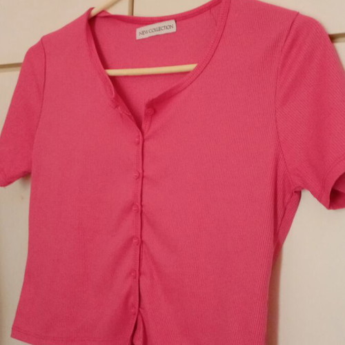 Elastic crop cardigan like new, pink, size M