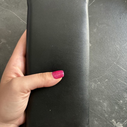 Embroidered wallet used, black with logo