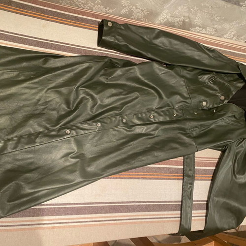 Leather midi dress size M like new, khaki