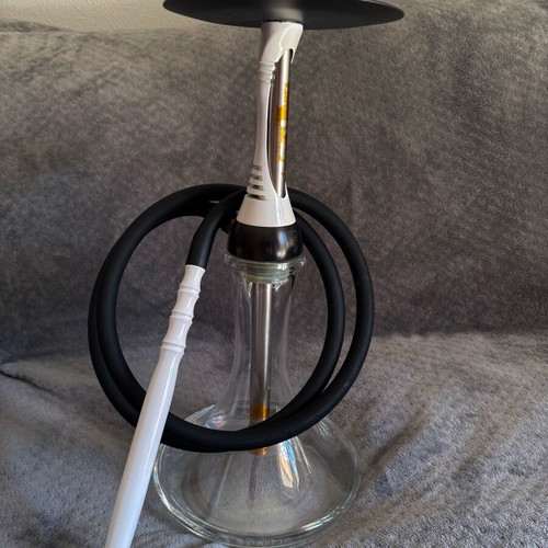 Alpha S Hookah used with glass, hose, and handle