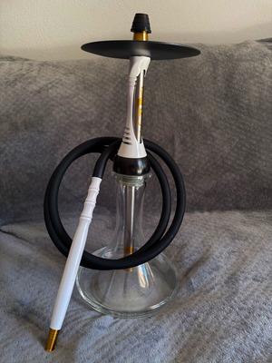 Alpha S Hookah used with glass, hose, and handle