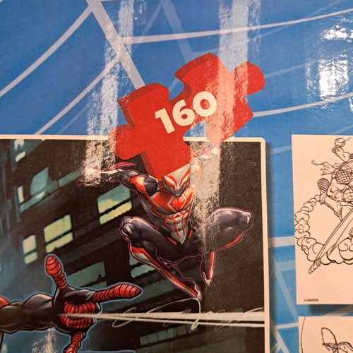 Spiderman puzzle used, 160 pieces, some may be missing
