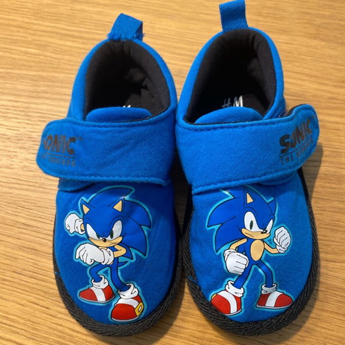 H&M cotton Sonic slippers used, blue, size 26/27