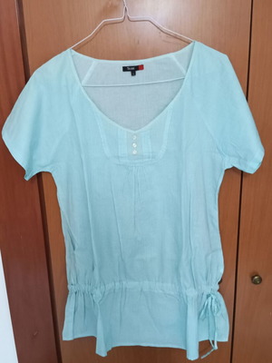 Toi&Moi striped cotton shirt like new, green and white, size L