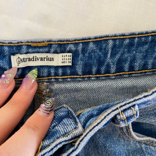 Mini jean skirt Stradivarius light blue, like new, size L