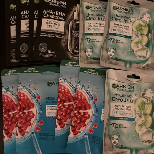 Garnier face masks new, pack of 11