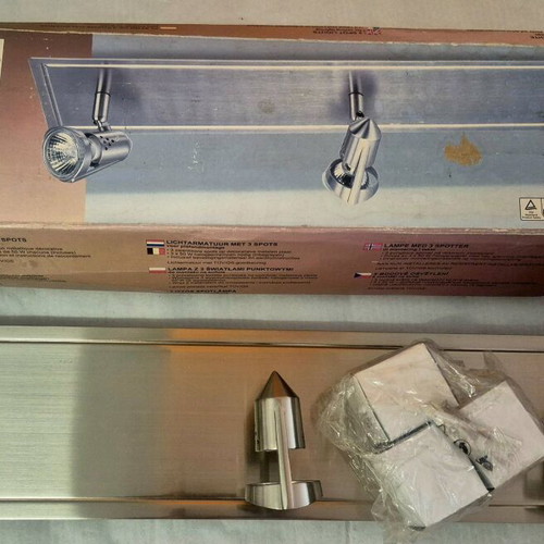 Metal ceiling spot with 3 lamps new, silver/Inox